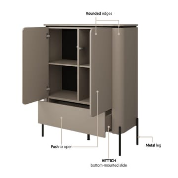 Høy skap Bello 2 dører 1 skuff - Oppbevaring - Skap - Oppbevaringsskap