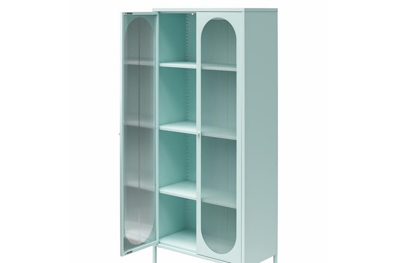 Høyskap Luna Himmelblå - Himmelblå - Oppbevaring - Skap - Vitrineskap