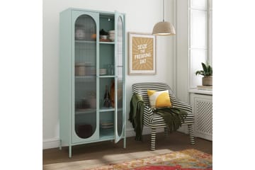 Høyskap Luna Himmelblå - Himmelblå - Oppbevaring - Skap - Vitrineskap