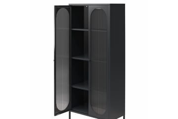 Høyskap Luna Svart - Svart - Oppbevaring - Skap - Vitrineskap