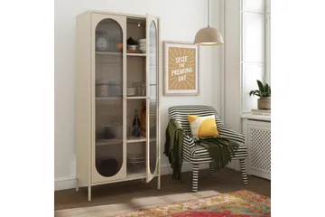 Høyskap Luna Pergament - Pergament - Oppbevaring - Skap - Vitrineskap