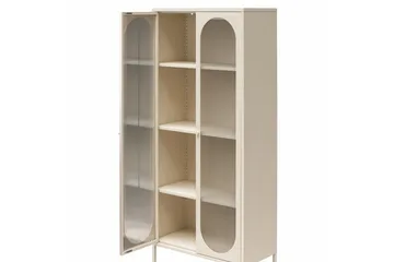 Høyskap Luna Pergament - Pergament - Oppbevaring - Skap - Vitrineskap