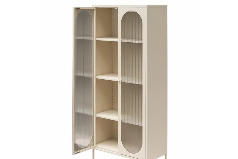 Høyskap Luna Pergament - Pergament - Oppbevaring - Skap - Vitrineskap