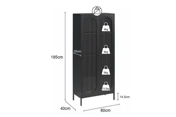 Høyskap Luna Pergament - Pergament - Oppbevaring - Skap - Vitrineskap