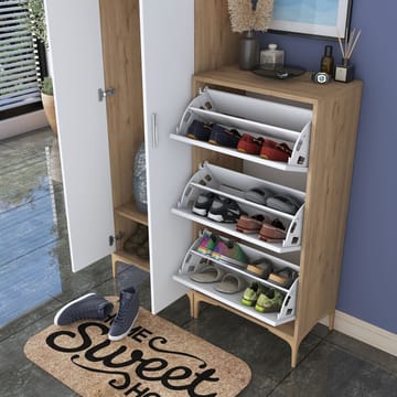 Hallstativ Wallxpert Dara EA148 (120 x 198,6 x 37,5 cm) valnøtt hvit - Valnøtt og hvit - Oppbevaring - Skap - Oppbevaringsskap