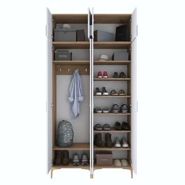 Hallstativ Wallxpert Fenn EA161 (120 x 240 x 37,5 cm) valnøtt hvit - Valnøtt og hvit - Oppbevaring - Skap - Oppbevaringsskap
