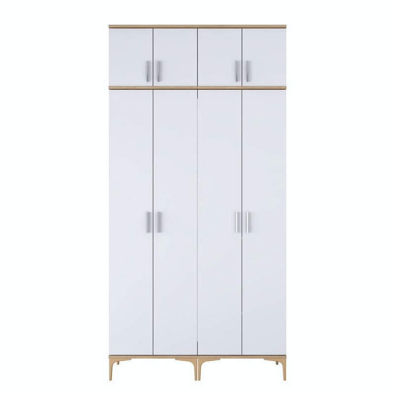 Hallstativ Wallxpert Fenn EA161 (120 x 240 x 37,5 cm) valnøtt hvit - Valnøtt og hvit - Oppbevaring - Skap - Oppbevaringsskap