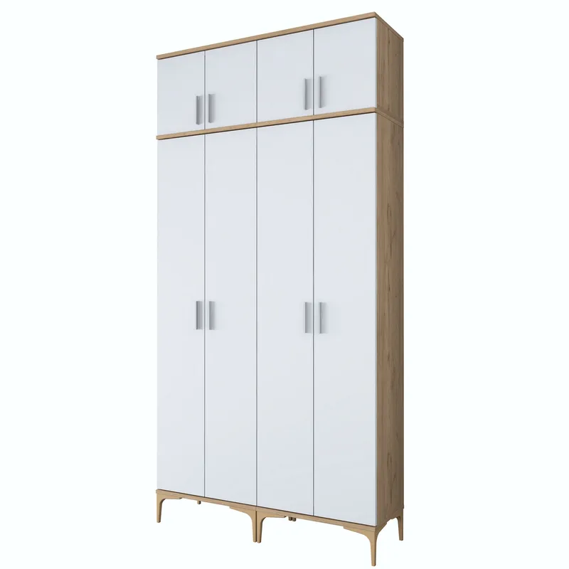Hallstativ Wallxpert Fenn EA161 (120 x 240 x 37,5 cm) valnøtt hvit, Valnøtt og hvit