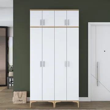Hallstativ Wallxpert Fenn EA161 (120 x 240 x 37,5 cm) valnøtt hvit - Valnøtt og hvit - Oppbevaring - Skap - Oppbevaringsskap