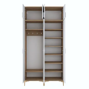 Hallstativ Wallxpert Fenn EA161 (120 x 240 x 37,5 cm) valnøtt hvit - Valnøtt og hvit - Oppbevaring - Skap - Oppbevaringsskap