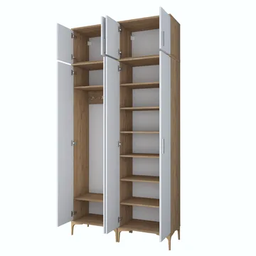 Hallstativ Wallxpert Fenn EA161 (120 x 240 x 37,5 cm) valnøtt hvit - Valnøtt og hvit - Oppbevaring - Skap - Oppbevaringsskap