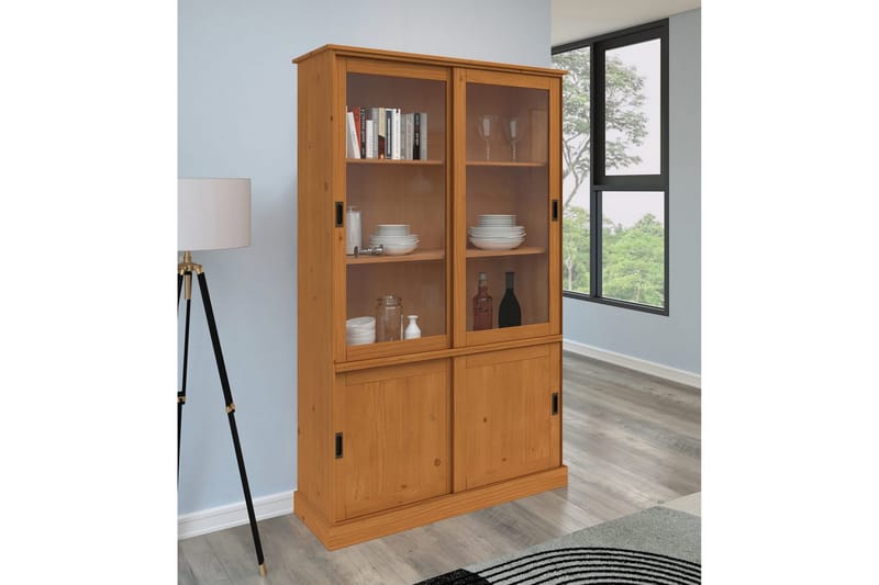 Harry Vitrineskap 115x190 cm - Natur - Oppbevaring - Skap - Vitrineskap