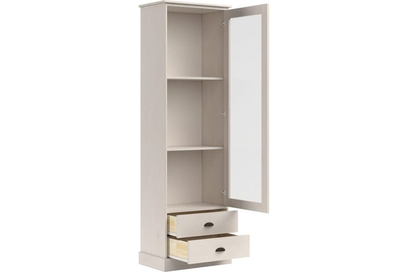 Harry Vitrineskap 55x180 cm - Hvit - Oppbevaring - Skap - Vitrineskap
