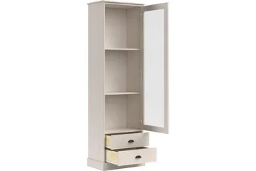 Harry Vitrineskap 55x180 cm - Hvit - Oppbevaring - Skap - Vitrineskap