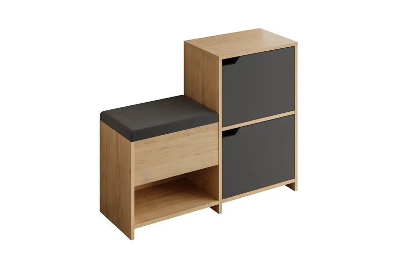 Haven Skoskap 101,5 cm, Antrasitt/Eik