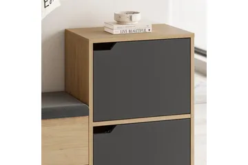 Haven Skoskap 101,5 cm - Antrasitt/Eik - Oppbevaring - Skap - Oppbevaringsskap