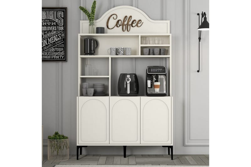 Hazim Barskap 120x202 cm - Svart/Cremehvit - Oppbevaring - Skap - Barskap