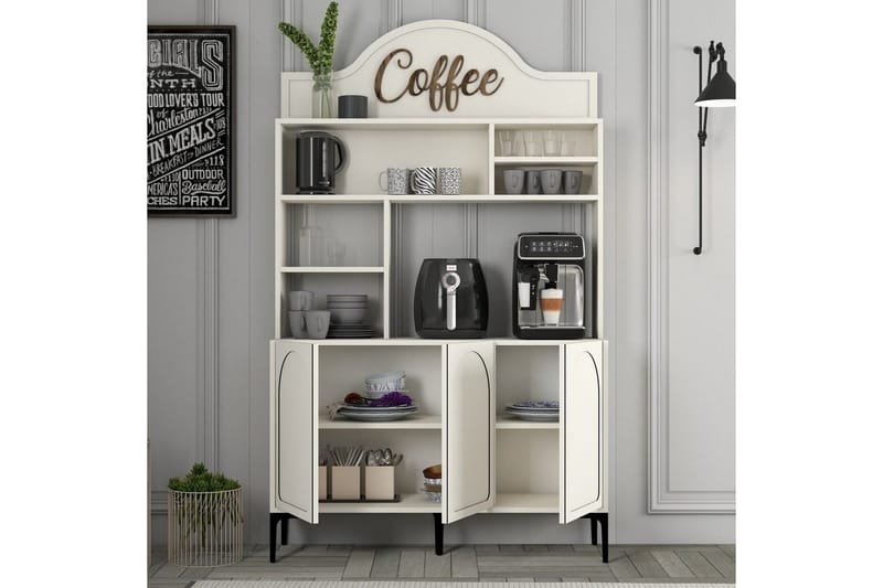 Hazim Barskap 120x202 cm - Svart/Cremehvit - Oppbevaring - Skap - Barskap
