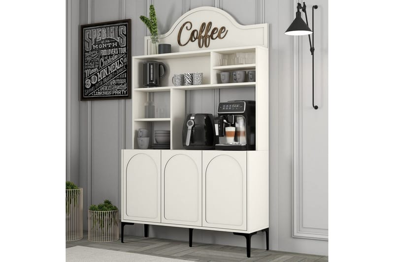 Hazim Barskap 120x202 cm - Svart/Cremehvit - Oppbevaring - Skap - Barskap