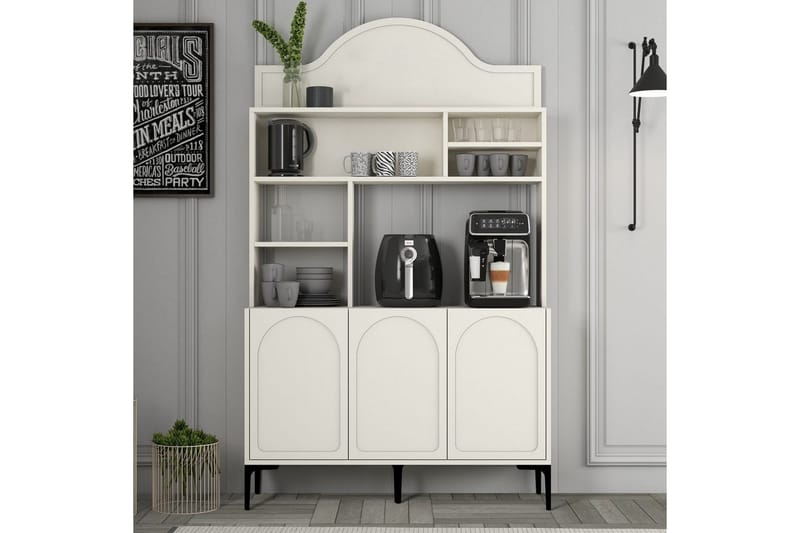 Hazim Barskap 120x202 cm - Svart/Cremehvit - Oppbevaring - Skap - Barskap