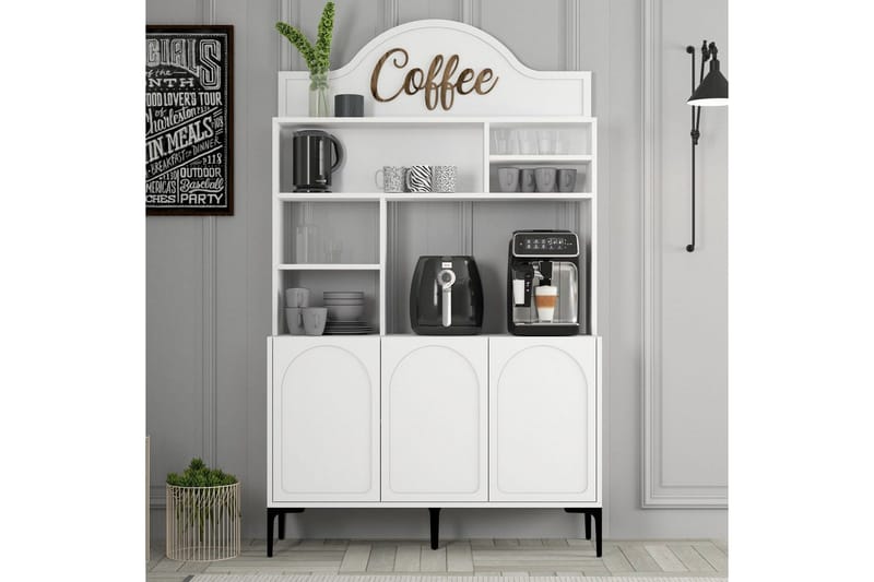 Hazim Barskap 120x202 cm - Svart/Hvit - Oppbevaring - Skap - Barskap
