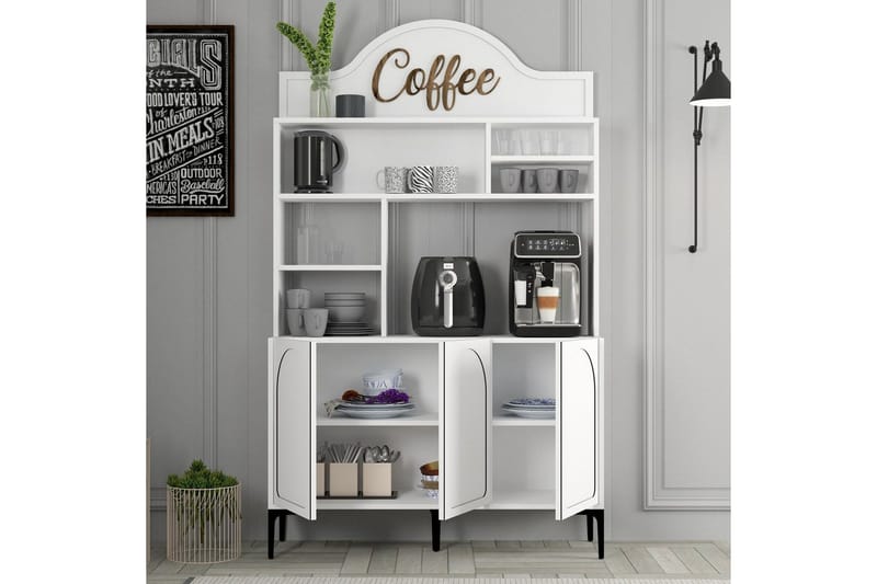 Hazim Barskap 120x202 cm - Svart/Hvit - Oppbevaring - Skap - Barskap
