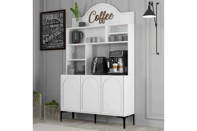 Hazim Barskap 120x202 cm - Svart/Hvit - Oppbevaring - Skap - Barskap