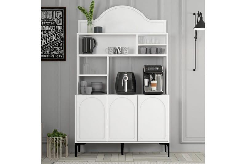 Hazim Barskap 120x202 cm - Svart/Hvit - Oppbevaring - Skap - Barskap