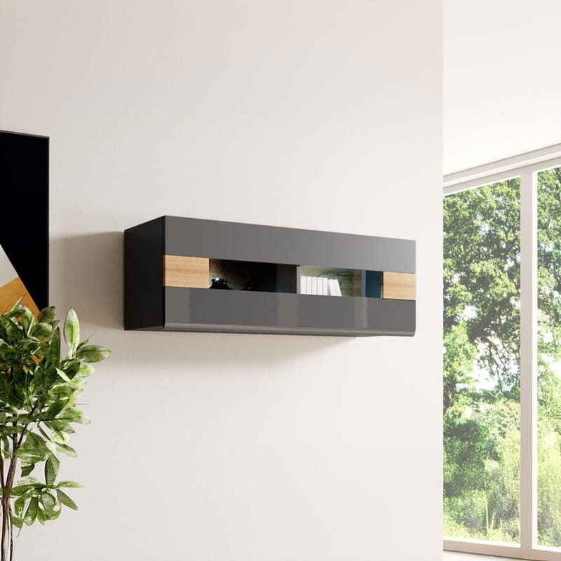 Hengende skap Toledo - Antrasitt Laminat - Grandson Eik - Oppbevaring - Skap - Oppbevaringsskap