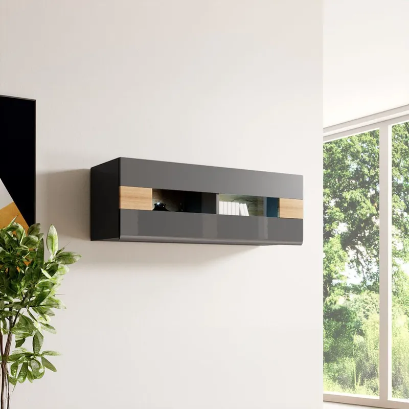 Hengende skap Toledo - Antrasitt Laminat - Grandson Eik - Oppbevaring - Skap - Oppbevaringsskap