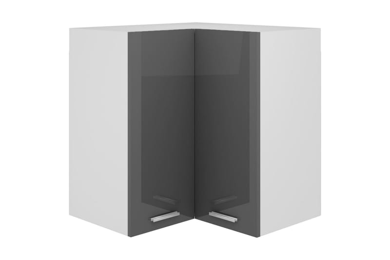 Hengende hjörneskap höyglans grå 57x57x60 cm sponplate - Grå - Hjørneskap - Oppbevaringsskap