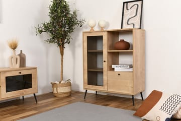 Huff Vitrineskap 40x110 cm - Eik - Oppbevaring - Skap - Vitrineskap