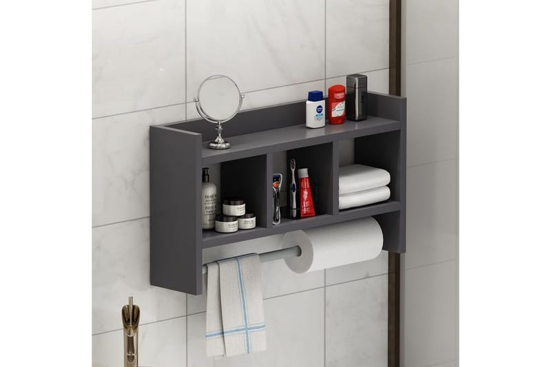 Hyller Homitis Harlee hylle 63,6x14,6 cm Antrasitt - Oppbevaring - Skap - Oppbevaringsskap