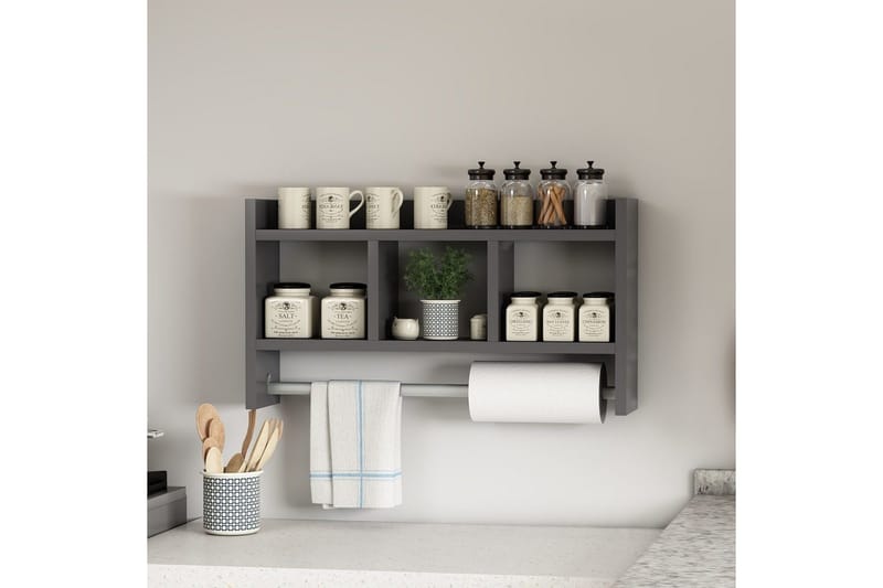 Hyller Homitis Harlee hylle 63,6x14,6 cm Antrasitt - Oppbevaring - Skap - Oppbevaringsskap