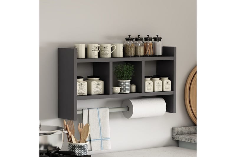Hyller Homitis Harlee hylle 63,6x14,6 cm Antrasitt - Oppbevaring - Skap - Oppbevaringsskap
