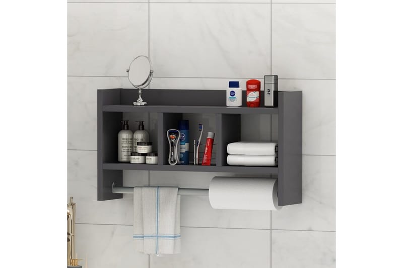 Hyller Homitis Harlee hylle 63,6x14,6 cm Antrasitt - Oppbevaring - Skap - Oppbevaringsskap
