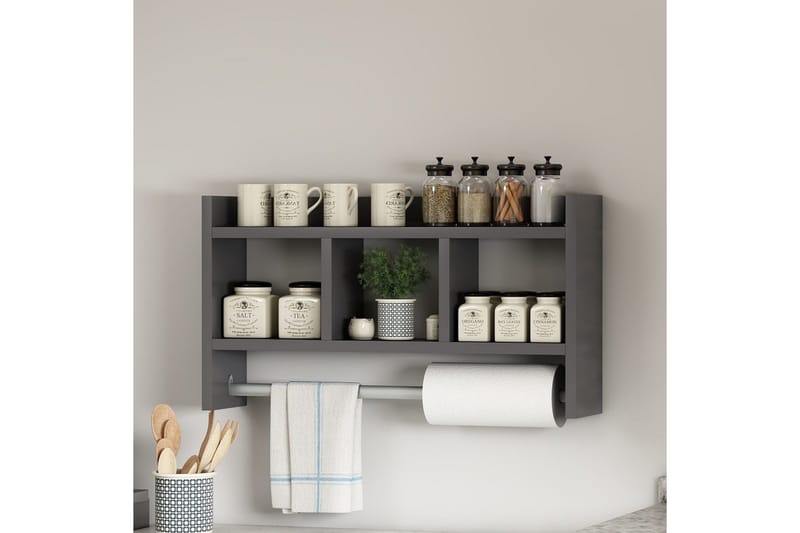 Hyller Homitis Harlee hylle 63,6x14,6 cm Antrasitt - Oppbevaring - Skap - Oppbevaringsskap