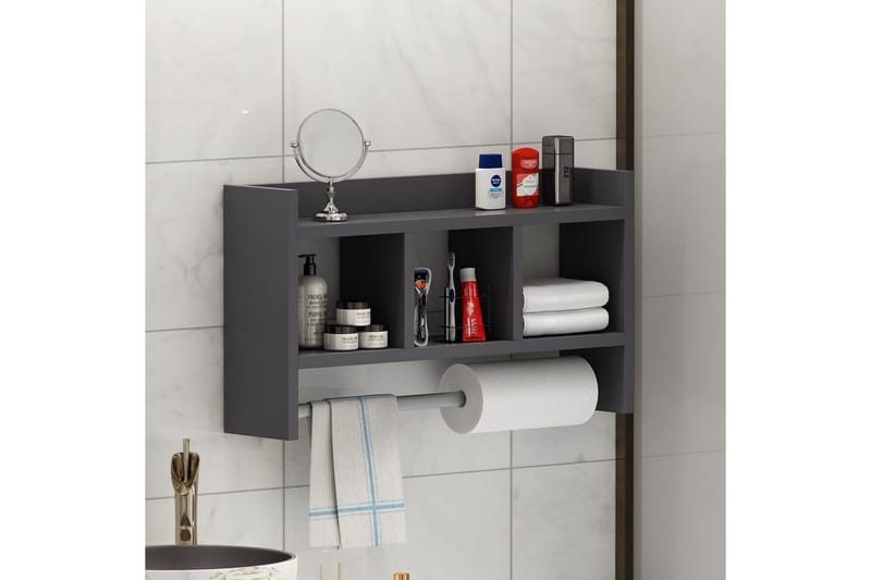 Hyller Homitis Harlee hylle 63,6x14,6 cm Antrasitt - Oppbevaring - Skap - Oppbevaringsskap