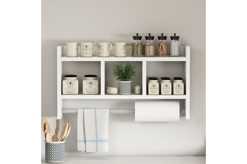 Hyller Homitis Harlee hylle 63,6x14,6 cm Hvit - Oppbevaring - Skap - Oppbevaringsskap
