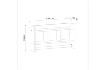 Hyller Homitis Harlee hylle 63,6x14,6 cm Hvit - Oppbevaring - Skap - Oppbevaringsskap