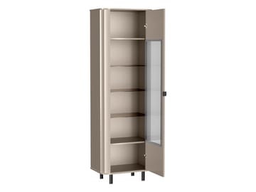 Joriel Vitrineskap 66x200 cm - Hvit|svart - Oppbevaring - Skap - Vitrineskap