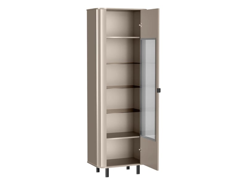 Joriel Vitrineskap 66x200 cm - Hvit|svart - Oppbevaring - Skap - Vitrineskap