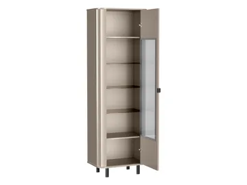 Joriel Vitrineskap 66x200 cm LED-belysning - Beige|svart - Oppbevaring - Skap - Vitrineskap
