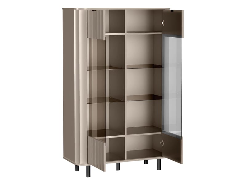 Joriel Vitrineskap 99x155 cm LED-belysning - Beige - Oppbevaring - Skap - Vitrineskap