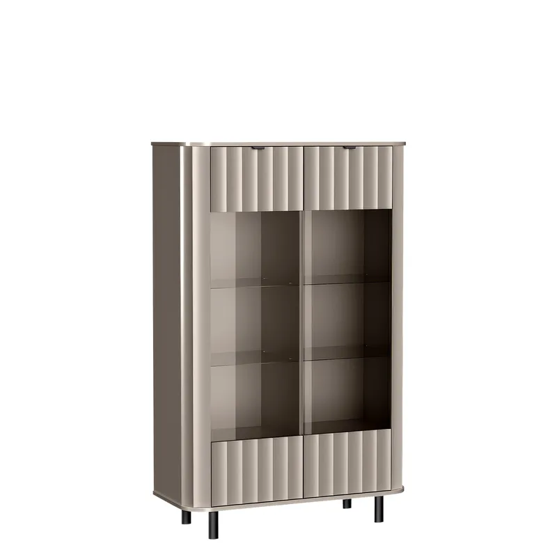 Joriel Vitrineskap 99x155 cm LED-belysning, Beige