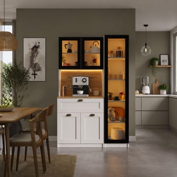 Kaffestasjon Hanah Home Nero (120 x 191,8 x 44 cm) Hvit - Hvit - Oppbevaring - Skap - Vitrineskap