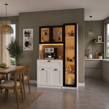 Kaffestasjon Hanah Home Nero (120 x 191,8 x 44 cm) Hvit - Hvit - Oppbevaring - Skap - Vitrineskap