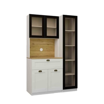 Kaffestasjon Hanah Home Nero (120 x 191,8 x 44 cm) Hvit - Hvit - Oppbevaring - Skap - Vitrineskap