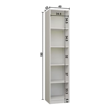 Kaffestasjon Hanah Home Nero 1600-222 (40 x 190 x 42 cm) Hvit - Hvit - Oppbevaring - Skap - Vitrineskap