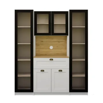 Kaffestasjon Hanah Home Nero Duo 1600-223 (160 x 190 x 44 cm) Hvit - Hvit - Oppbevaring - Skap - Vitrineskap